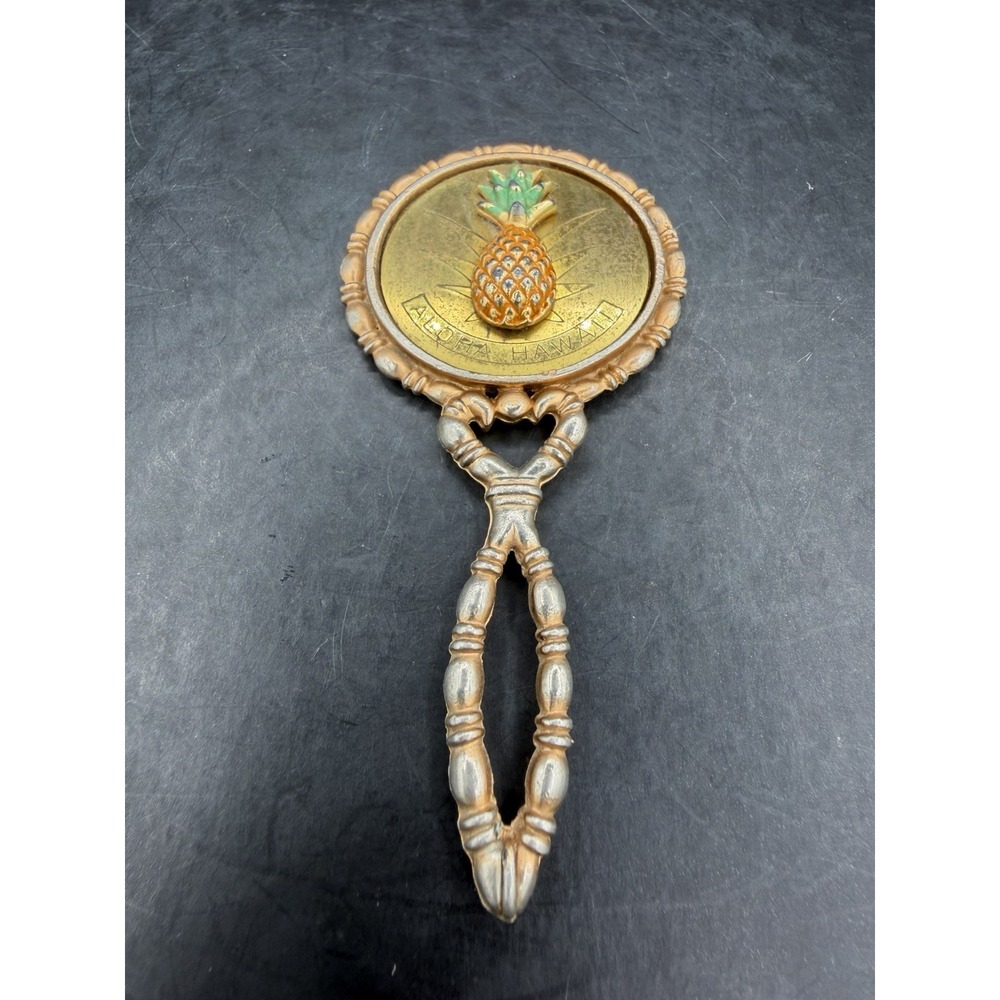 Mini Hand Mirror – Pineapple Design – Aloha Hawaii 🌺✨